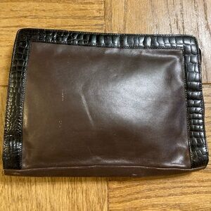 Fendi Chocolate Leather Clutch